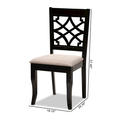 Espresso Brown Finished Wood 2-Piece Dining Chair Set