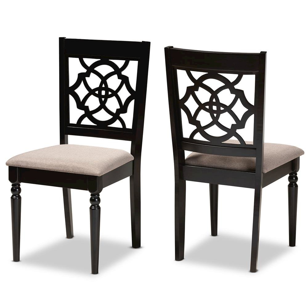 Espresso Brown Finished Wood 2-Piece Dining Chair Set Set