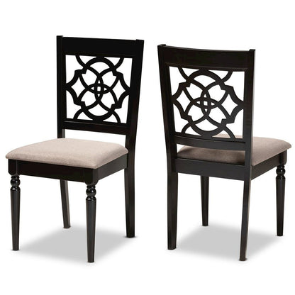 Espresso Brown Finished Wood 2-Piece Dining Chair Set Set