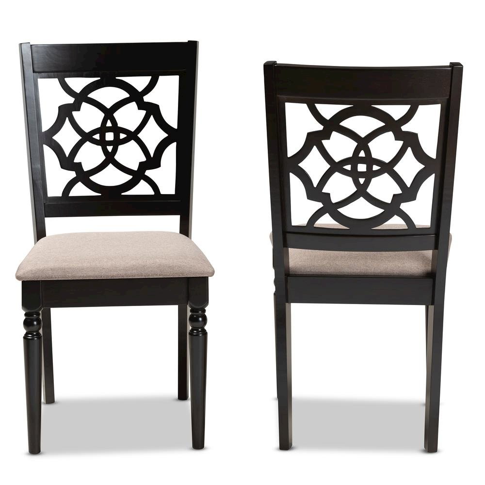 Espresso Brown Finished Wood 2-Piece Dining Chair Set Set
