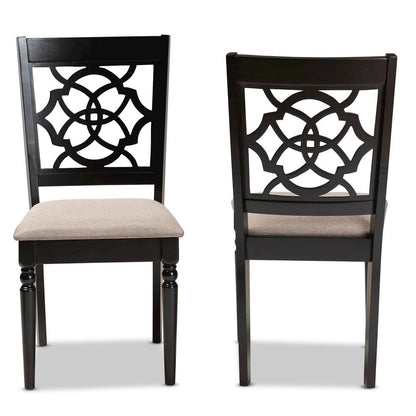 Espresso Brown Finished Wood 2-Piece Dining Chair Set Set
