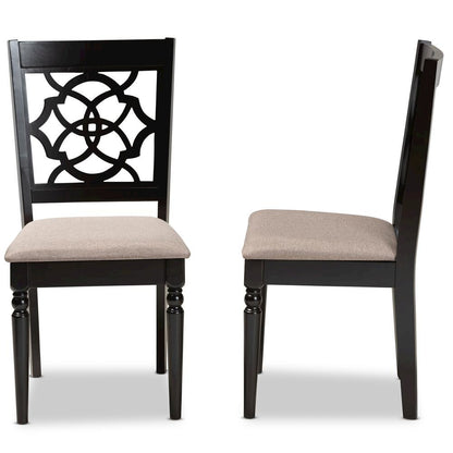 Espresso Brown Finished Wood 2-Piece Dining Chair Set Set