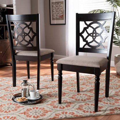 Espresso Brown Finished Wood 2-Piece Dining Chair Set Set