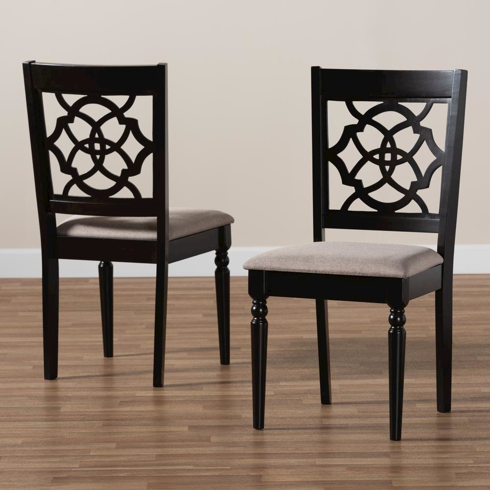 Espresso Brown Finished Wood 2-Piece Dining Chair Set Set