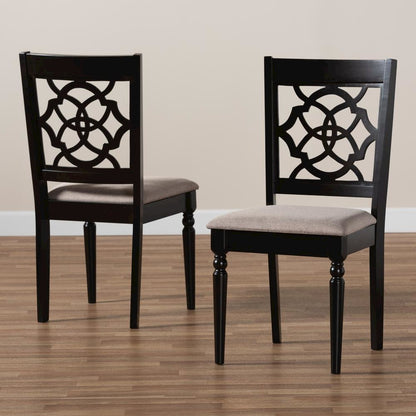 Espresso Brown Finished Wood 2-Piece Dining Chair Set Set
