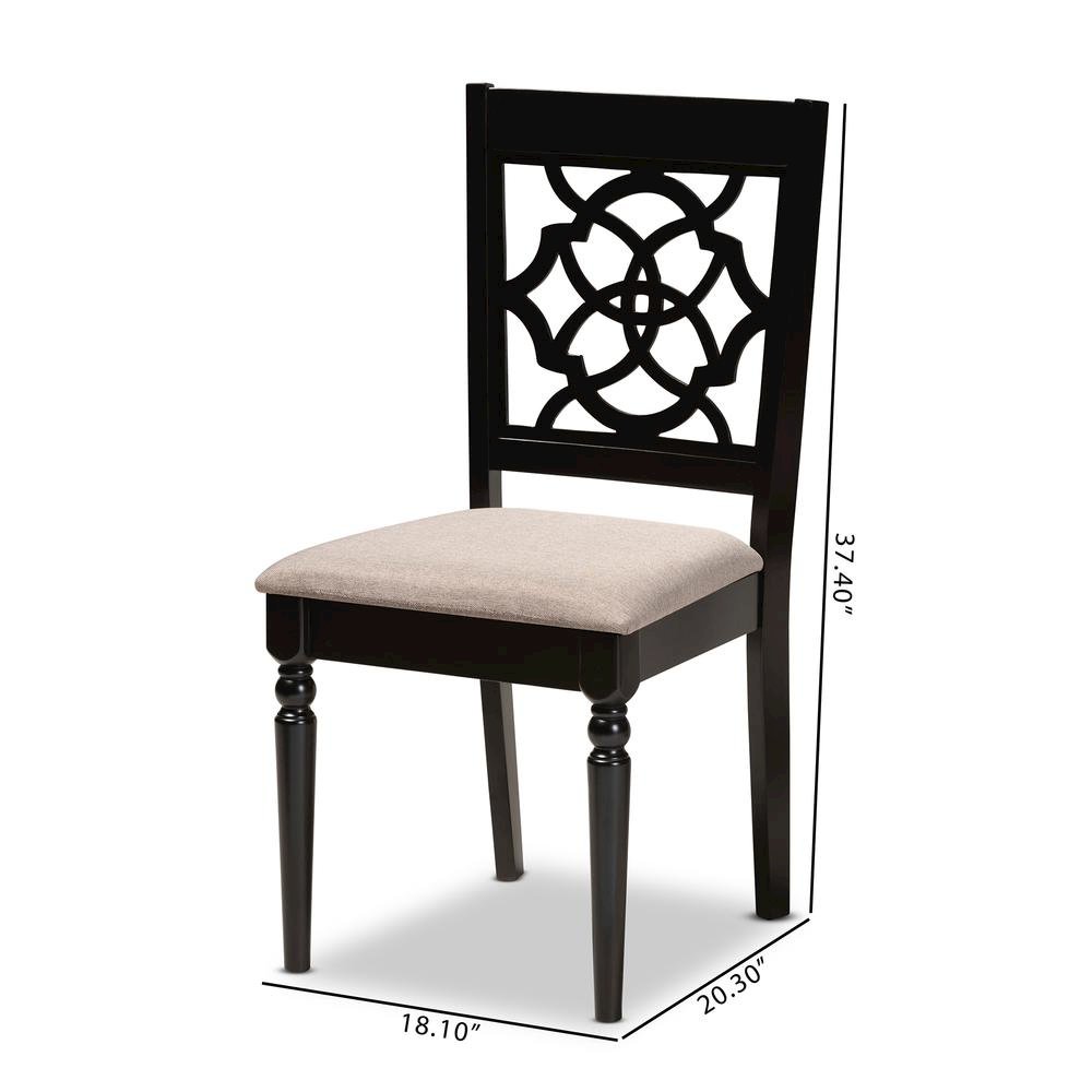 Espresso Brown Finished Wood 2-Piece Dining Chair Set Set