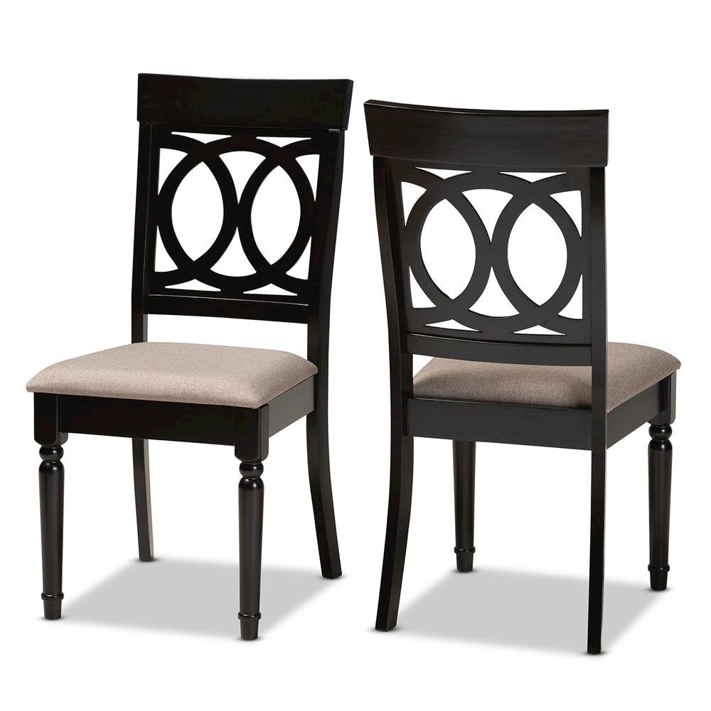 Espresso Brown Finished Wood 2-Piece Dining Chair Set Set