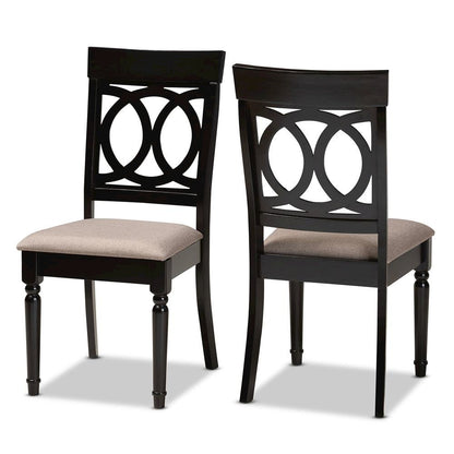 Espresso Brown Finished Wood 2-Piece Dining Chair Set Set