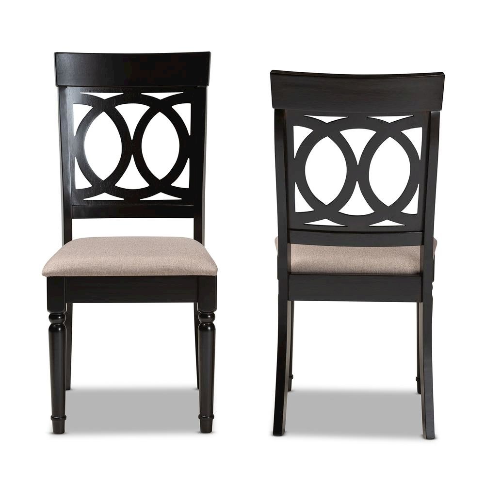 Espresso Brown Finished Wood 2-Piece Dining Chair Set Set