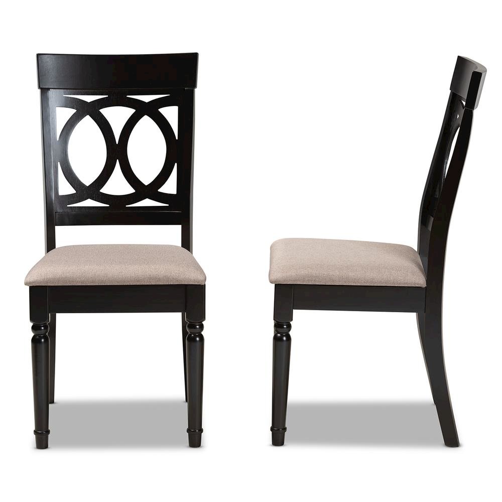 Espresso Brown Finished Wood 2-Piece Dining Chair Set Set