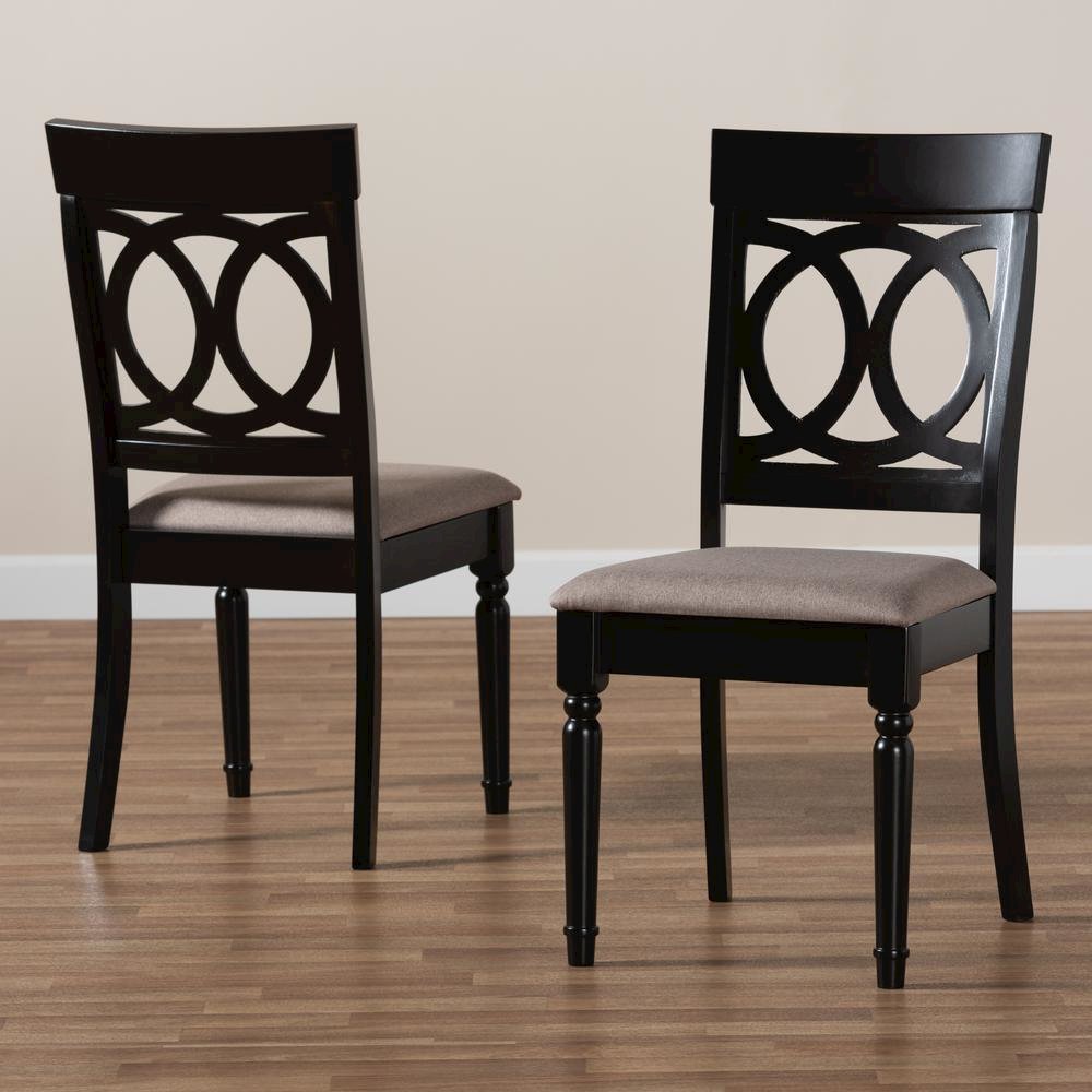 Espresso Brown Finished Wood 2-Piece Dining Chair Set Set