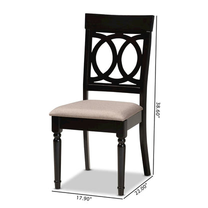 Espresso Brown Finished Wood 2-Piece Dining Chair Set Set