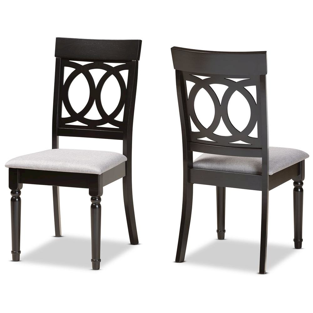 Espresso Brown Finished Wood 2-Piece Dining Chair Set
