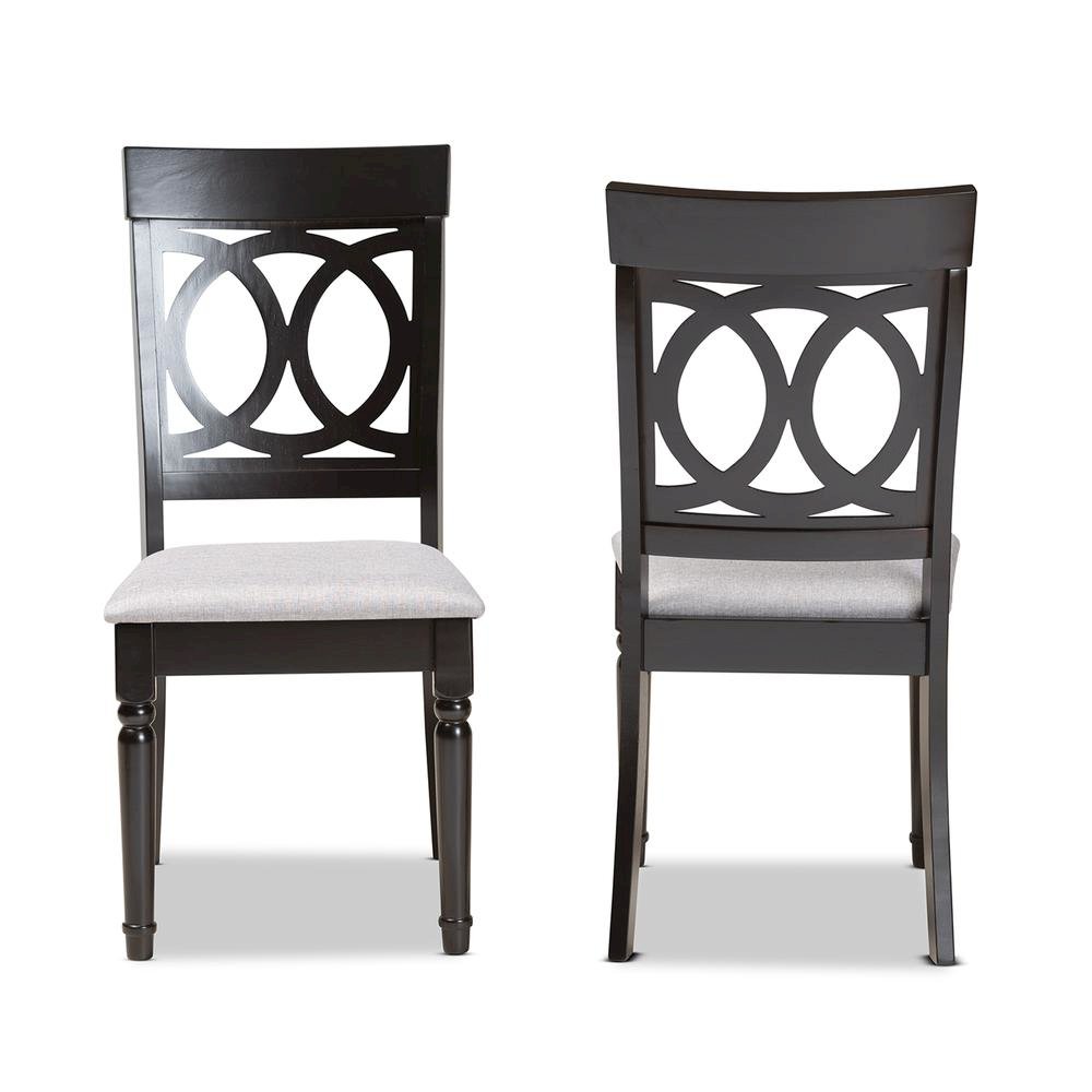 Espresso Brown Finished Wood 2-Piece Dining Chair Set