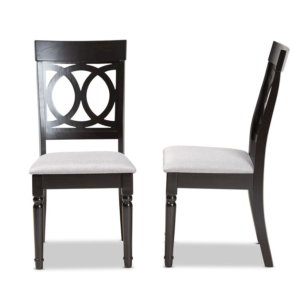 Espresso Brown Finished Wood 2-Piece Dining Chair Set