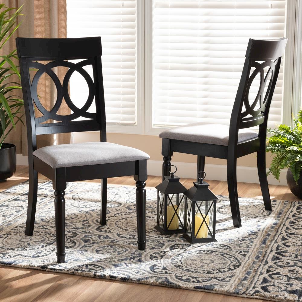 Espresso Brown Finished Wood 2-Piece Dining Chair Set