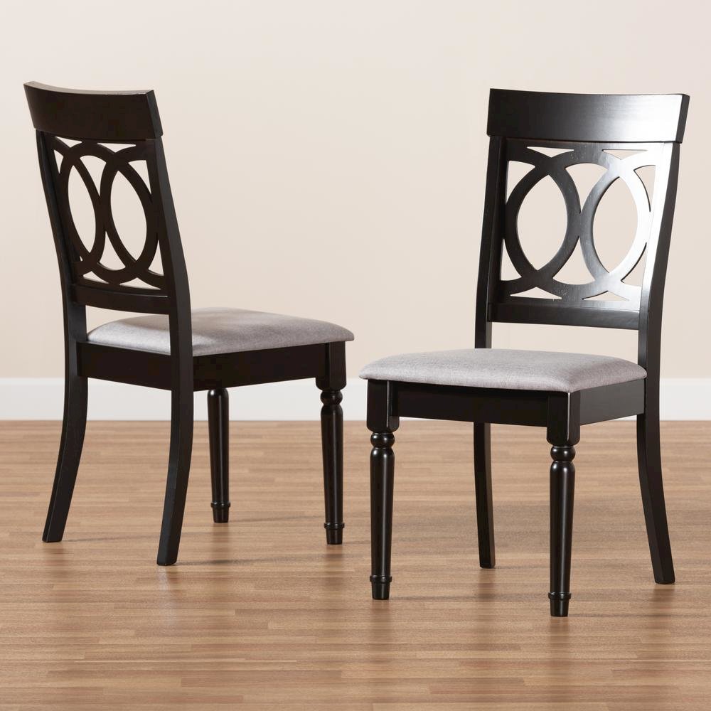 Espresso Brown Finished Wood 2-Piece Dining Chair Set
