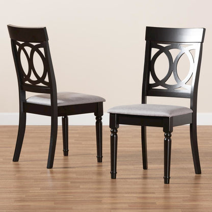 Espresso Brown Finished Wood 2-Piece Dining Chair Set