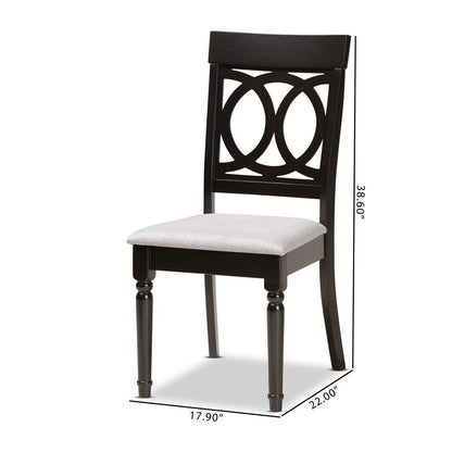 Espresso Brown Finished Wood 2-Piece Dining Chair Set
