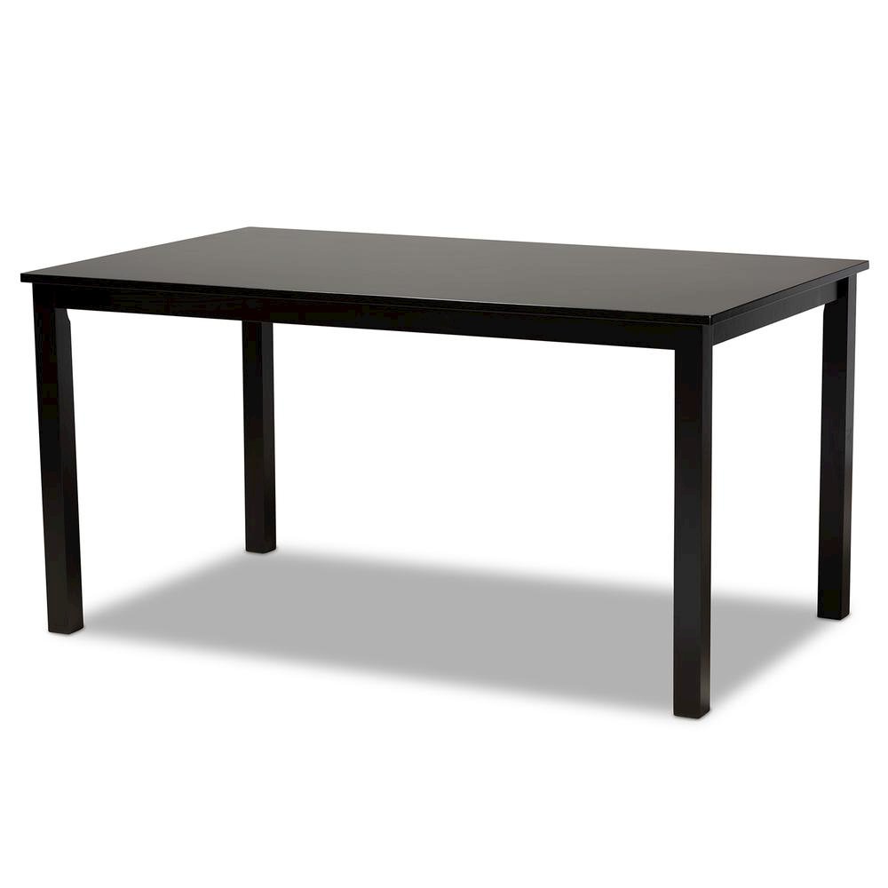 Grey Fabric Upholstered and Dark Brown Finished Wood 7-Piece Dining Set