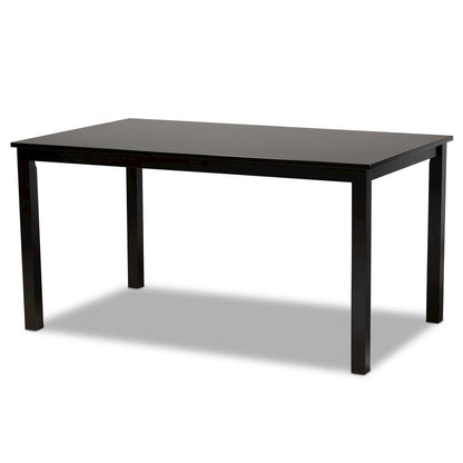 Grey Fabric Upholstered and Dark Brown Finished Wood 7-Piece Dining Set