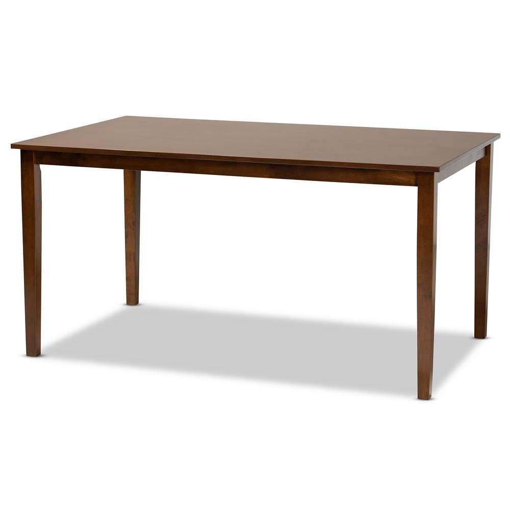 Grey Fabric Upholstered and Walnut Brown Finished Wood 7-Piece Dining Set