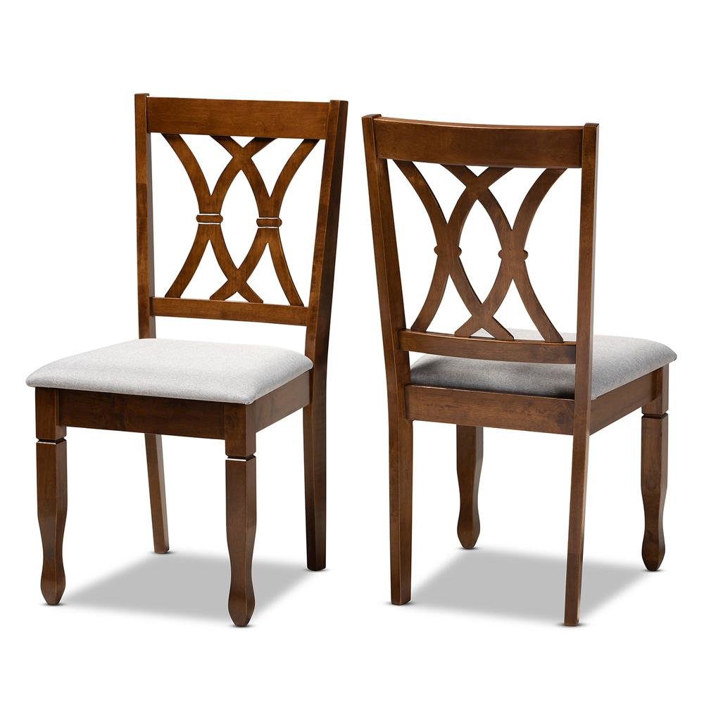 Walnut Brown Finished Wood 2-Piece Dining Chair Set Set