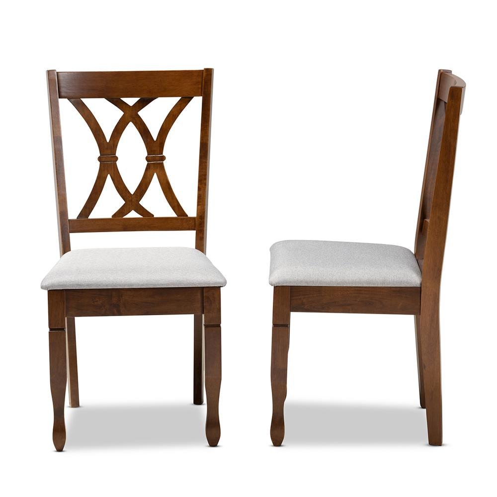 Walnut Brown Finished Wood 2-Piece Dining Chair Set Set