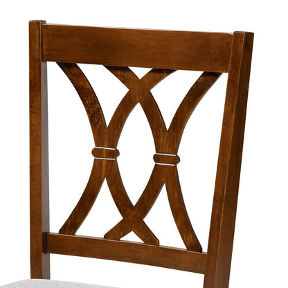 Walnut Brown Finished Wood 2-Piece Dining Chair Set Set