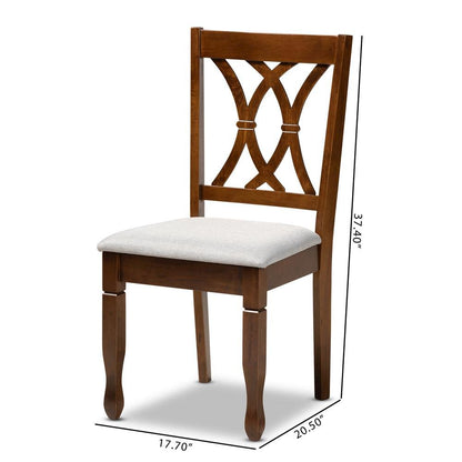 Walnut Brown Finished Wood 2-Piece Dining Chair Set Set