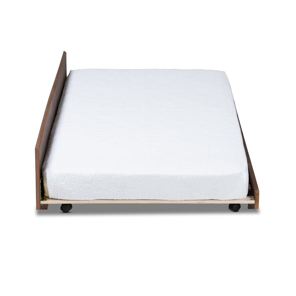 Toveli Modern and Contemporary Ash Walnut Finished Twin Size Trundle Bed