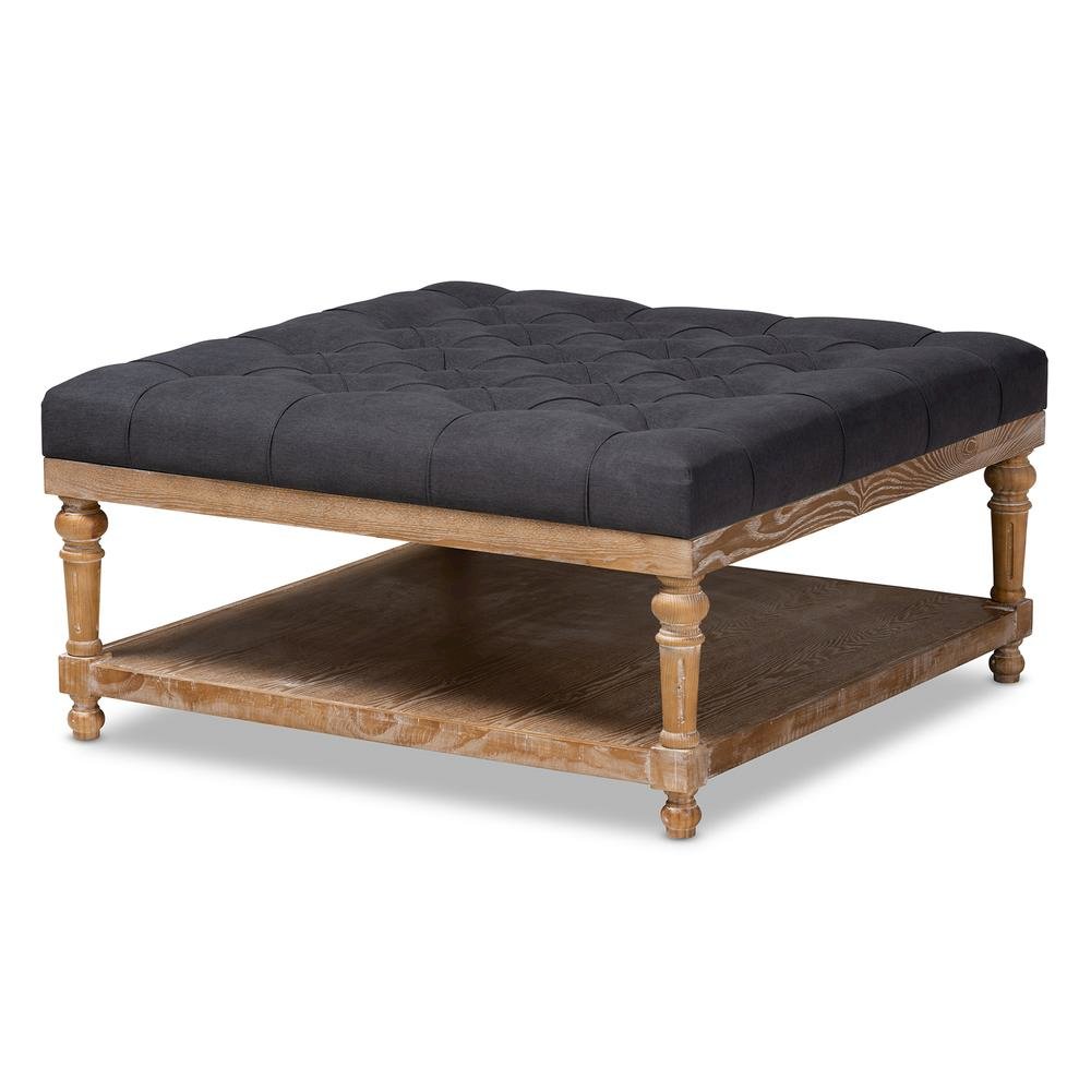 Greywashed Wood Cocktail Ottoman