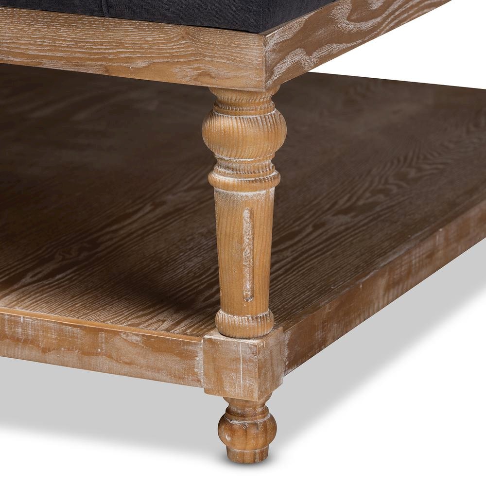 Greywashed Wood Cocktail Ottoman
