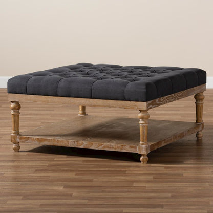 Greywashed Wood Cocktail Ottoman