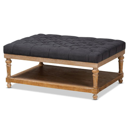 Greywashed Wood Cocktail Ottoman
