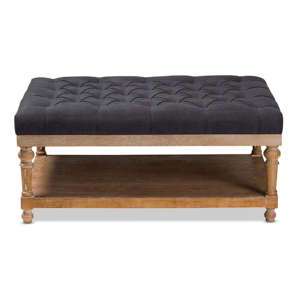 Greywashed Wood Cocktail Ottoman