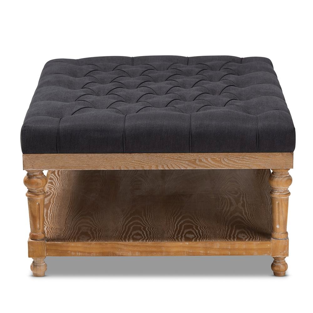 Greywashed Wood Cocktail Ottoman