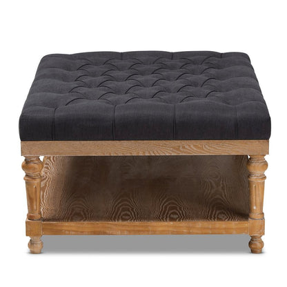 Greywashed Wood Cocktail Ottoman