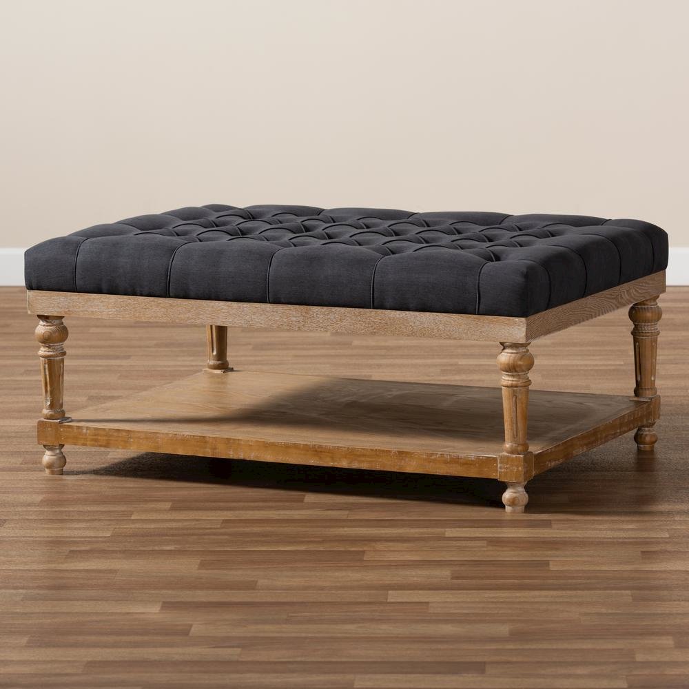 Greywashed Wood Cocktail Ottoman