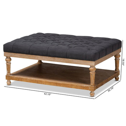 Greywashed Wood Cocktail Ottoman