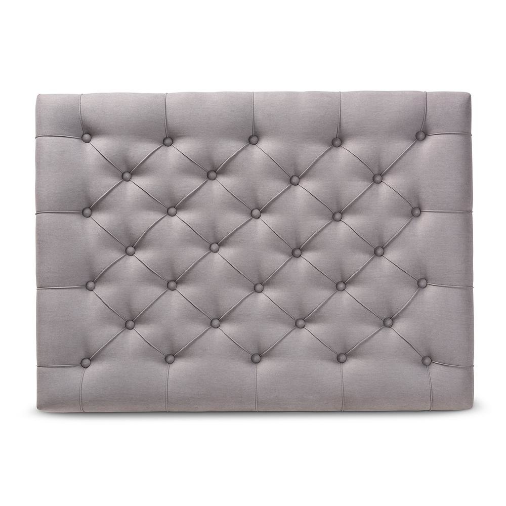 and Rustic Grey Linen Fabric Upholstered and Greywashed Wood Cocktail Ottoman