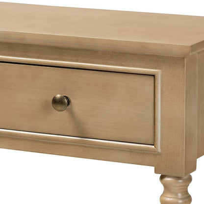 Farmhouse Oak Brown Finished Wood 3-Drawer Entryway Console Table