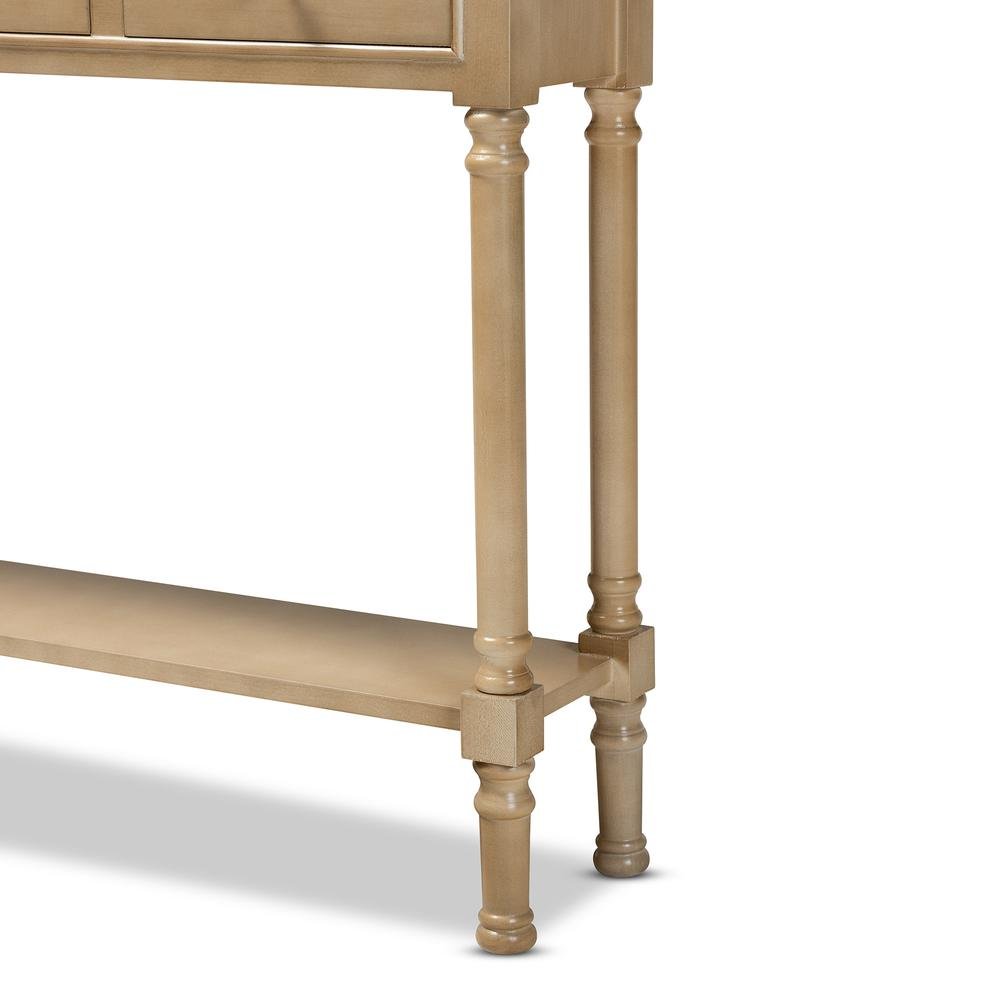 Farmhouse Oak Brown Finished Wood 3-Drawer Entryway Console Table