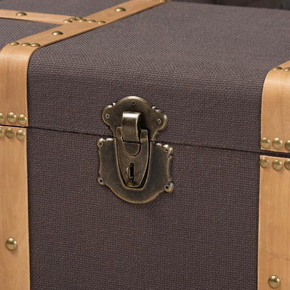 Oak Brown Finished 2-Piece Storage Trunk Set