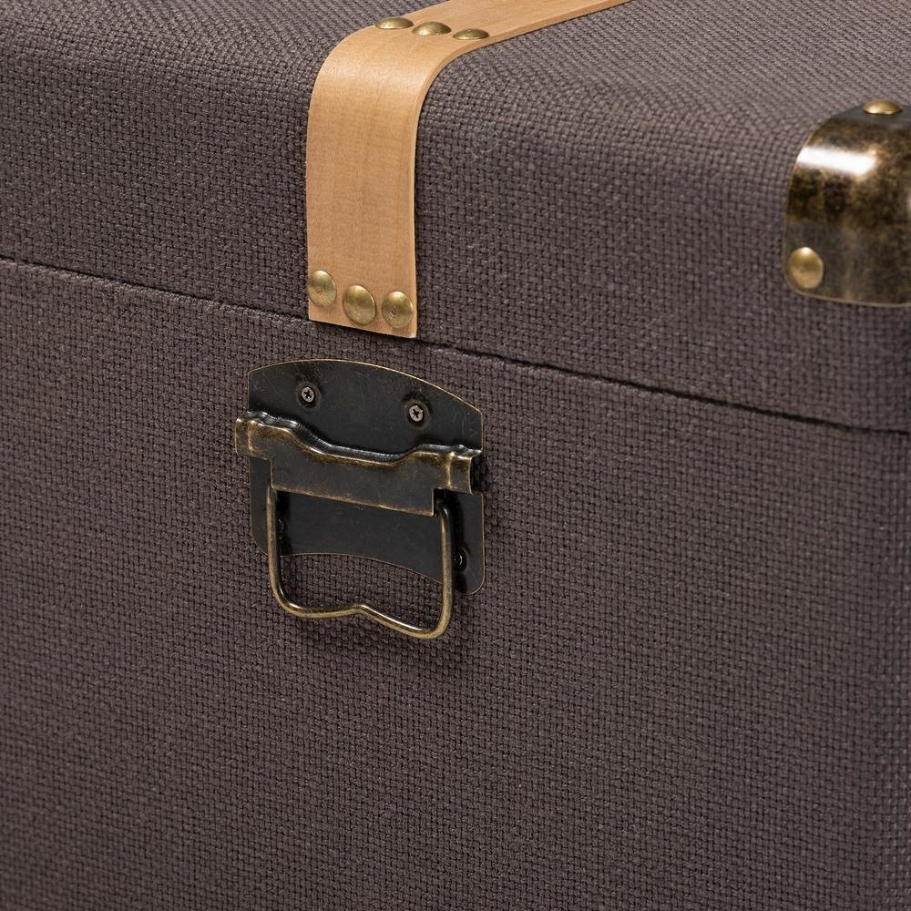 Oak Brown Finished 2-Piece Storage Trunk Set