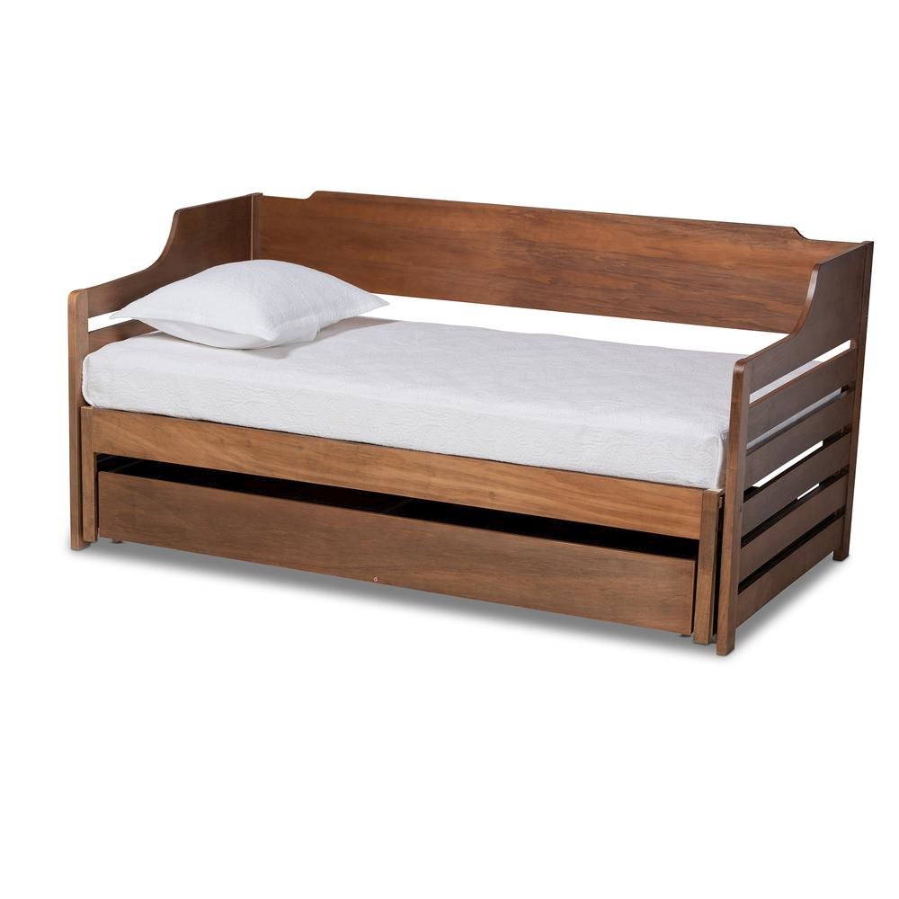 Brown Finished Expandable Twin Size to King Size Daybed with Storage Drawer