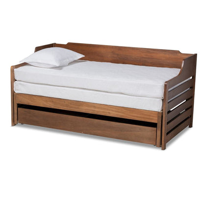 Brown Finished Expandable Twin Size to King Size Daybed with Storage Drawer