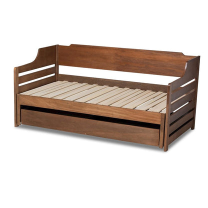 Brown Finished Expandable Twin Size to King Size Daybed with Storage Drawer