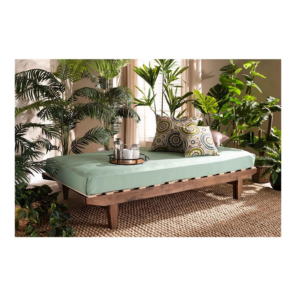 Walnut Finished Wood Expandable Twin Size to King Size Bed Frame