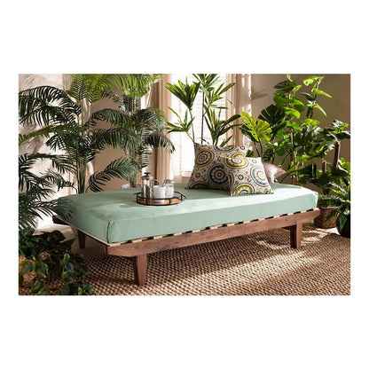 Walnut Finished Wood Expandable Twin Size to King Size Bed Frame